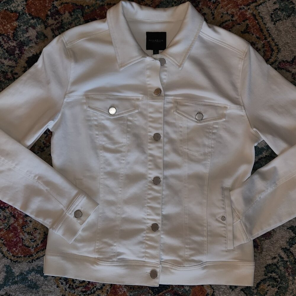 Liverpool Kolten Women's White Denim Jacket – Size Large - Picture 4 of 14